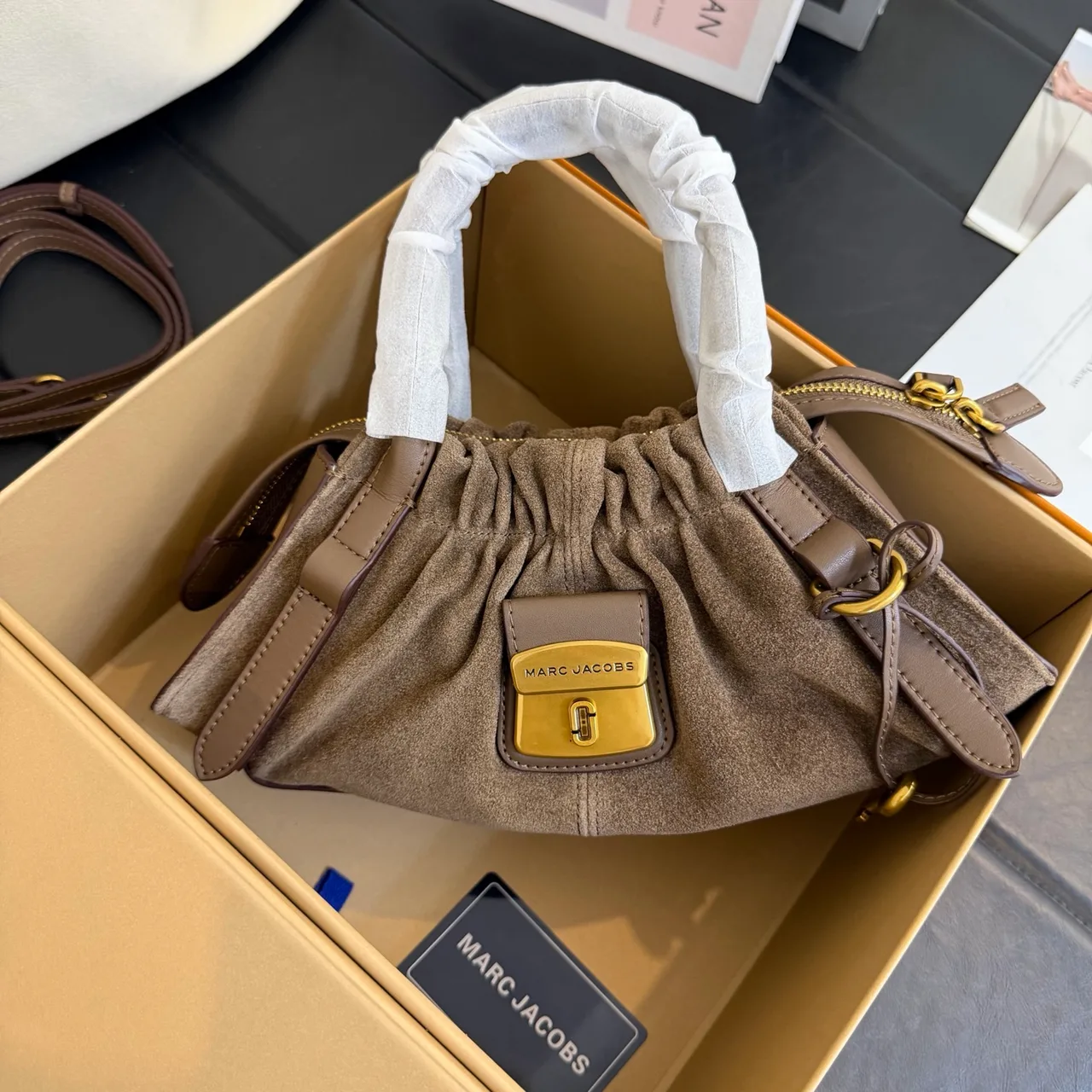 Marc Jacobs Cowhide Top-Handle Bag in Beige · view 1