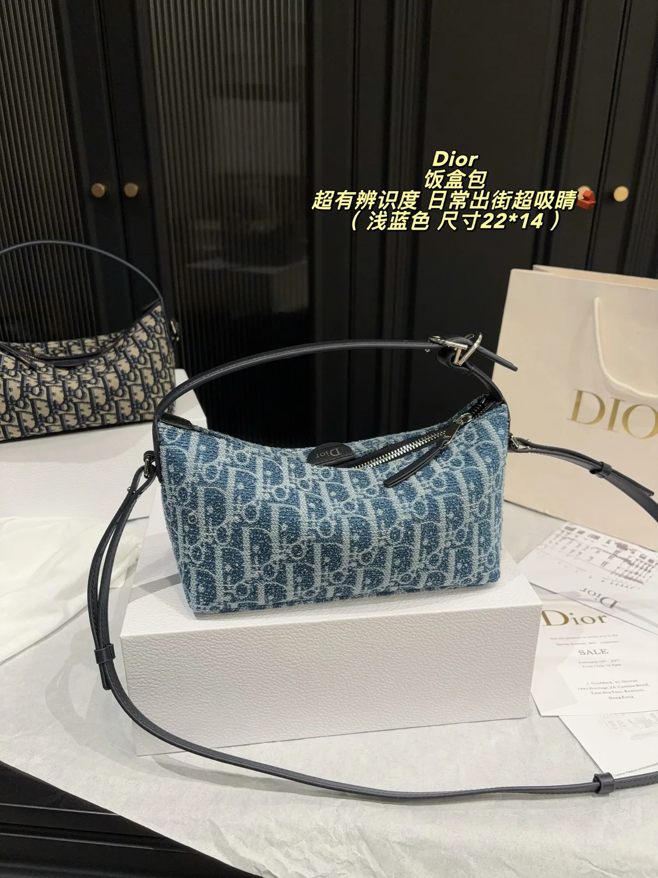 Dior Canvas Hobo Bag in Blue · view 3
