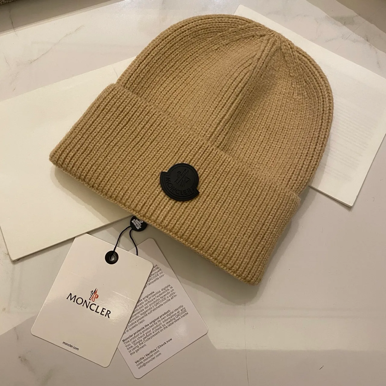 Moncler Beanie in Black & White & Grey & Beige & Brown & Yellow & Pink & Blue & Red & Burgundy & Orange · view 6