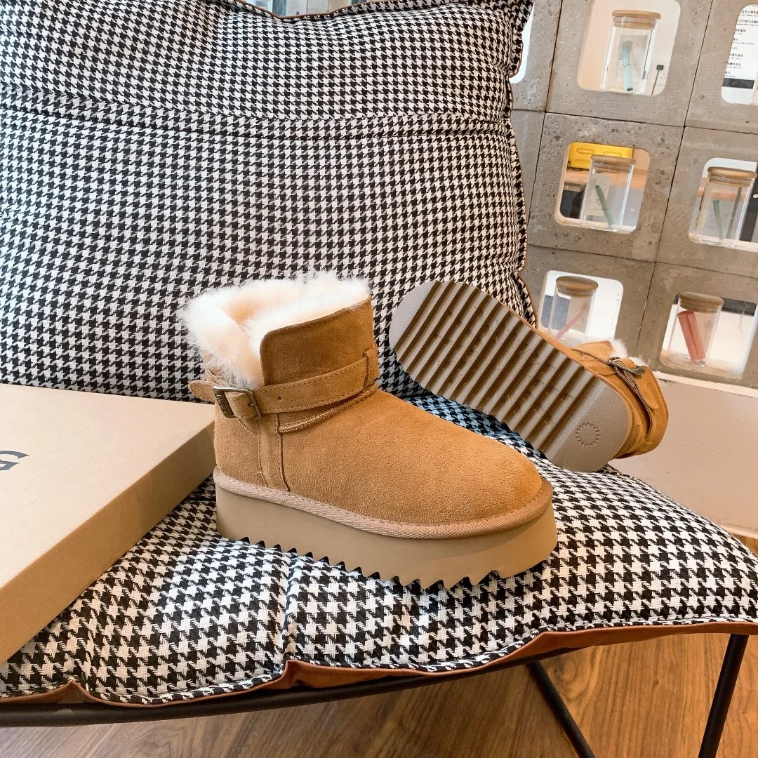 UGG Cowhide Wool Suede-Look Boots in Tan · view 8