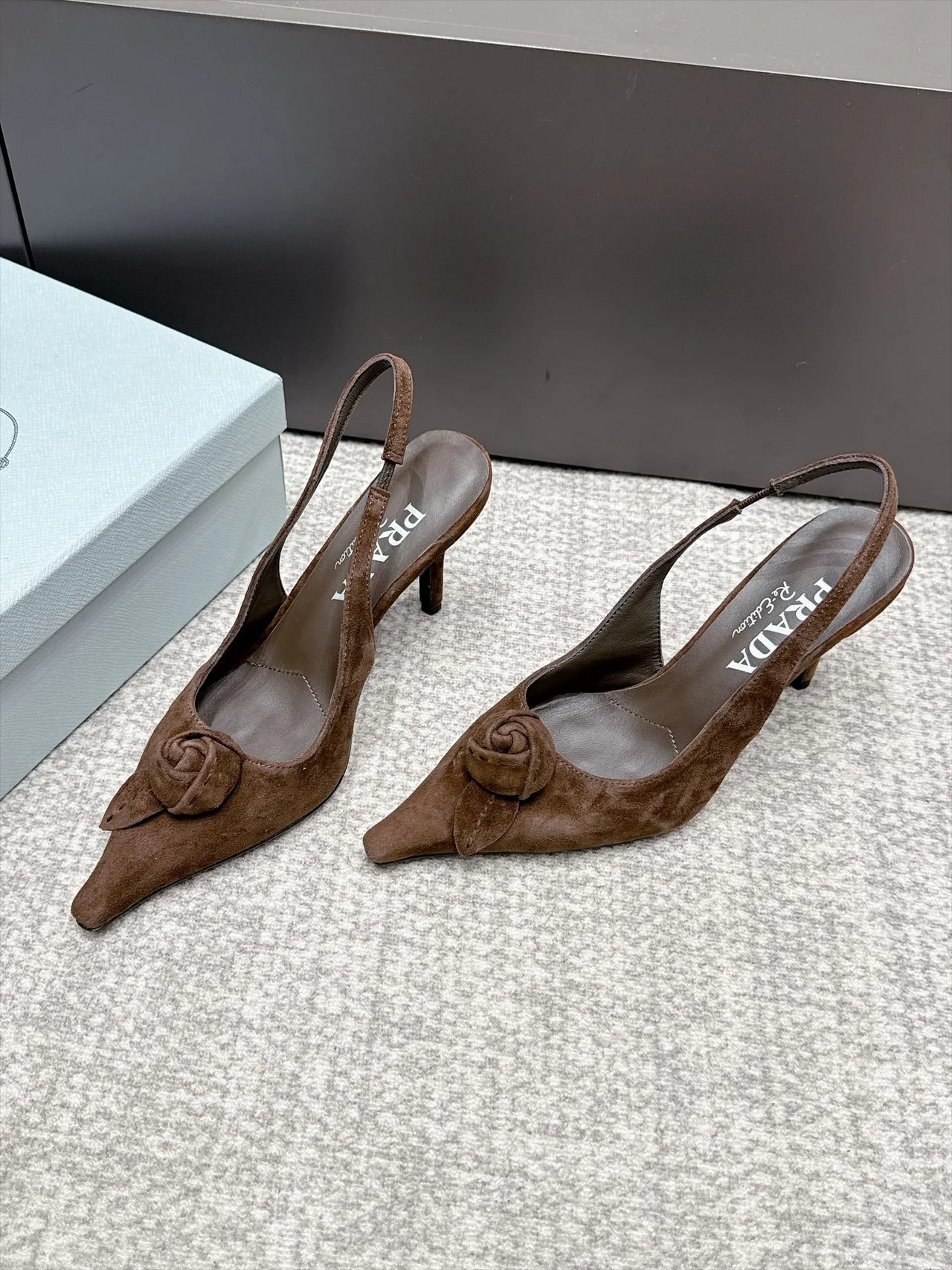 Prada Bow Slingback Pumps in Brown · view 3