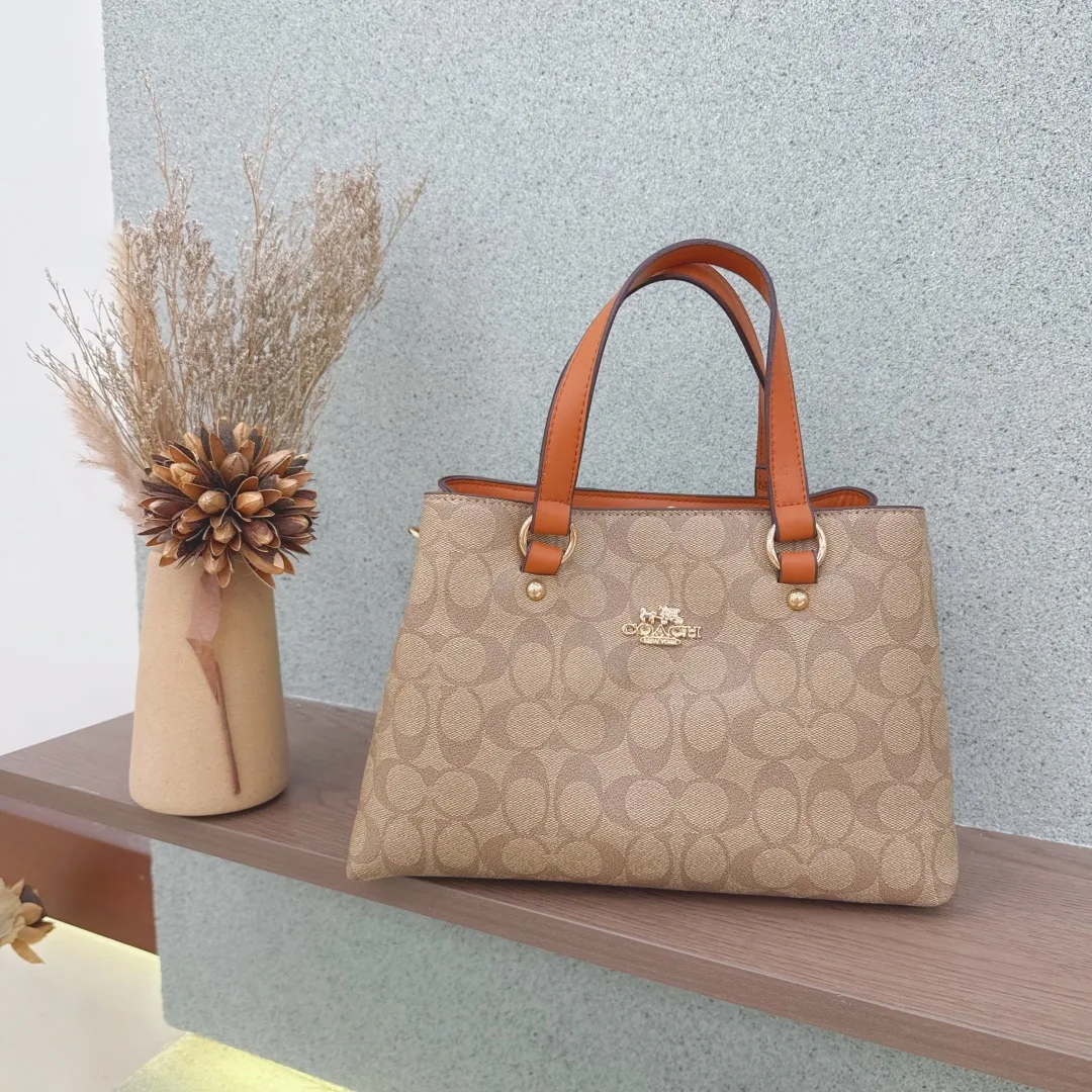 Coach Signature Tote in Grey & Beige · view 3