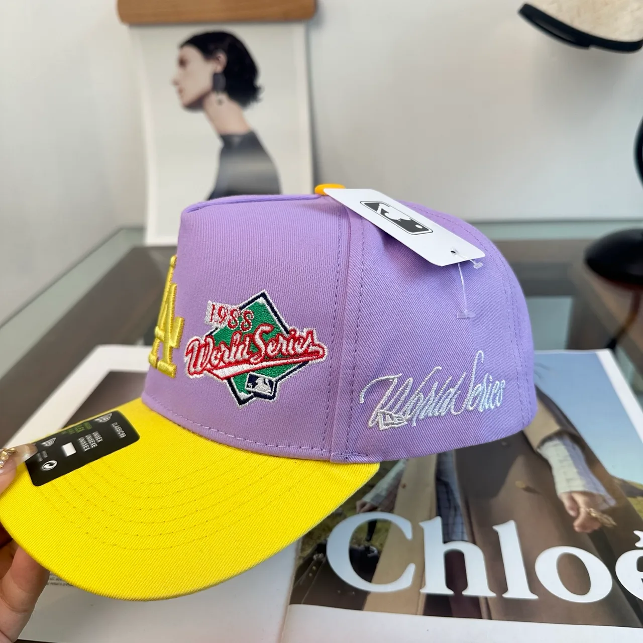 New Era Embroidered Baseball Cap in Purple · view 7