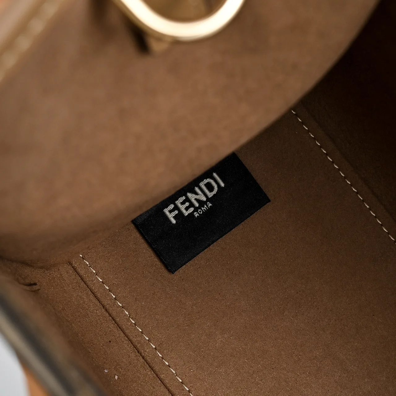Fendi FF Monogram Logo-Letter Top-Handle Tote in Brown · view 8