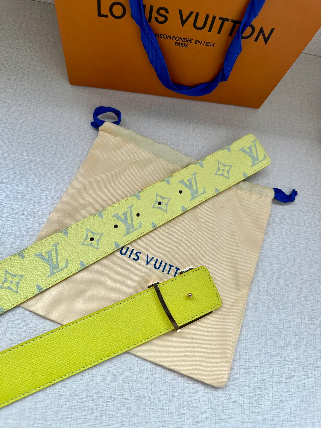 Louis Vuitton Canvas Belt in Yellow · view 6