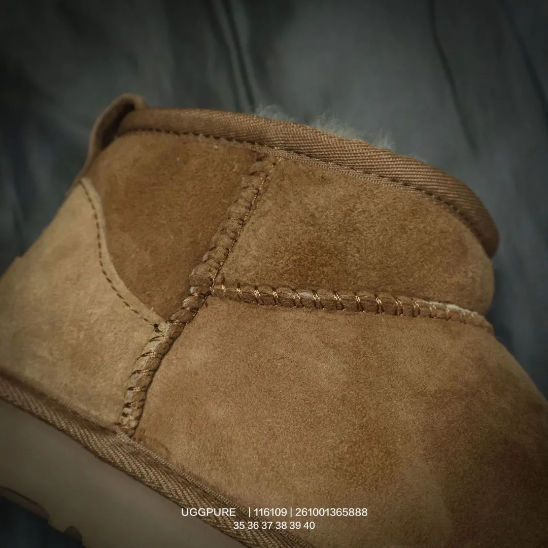UGG Wool Suede-Look Round-Toe Ankle Boots in Brown · view 7