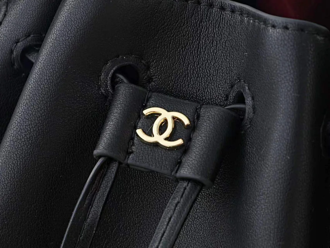 Chanel Woven Bucket Bag in Black · view 6