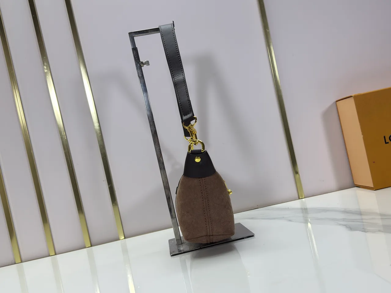 Louis Vuitton Suede Canvas Hobo Bag in Brown · view 3