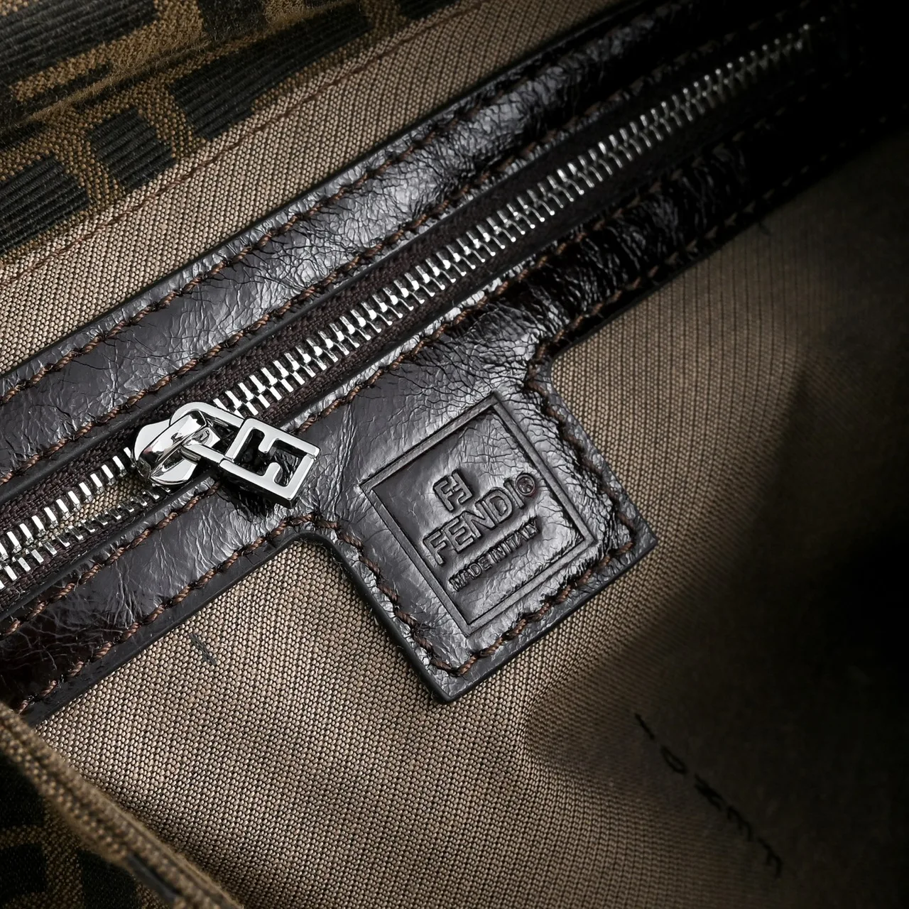 Fendi Baguette Woven Shoulder Bag in Brown · view 7