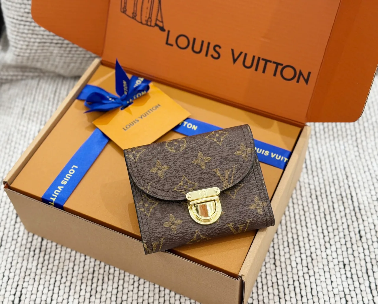 Louis Vuitton Wallet in Brown & Blue & Black · view 3