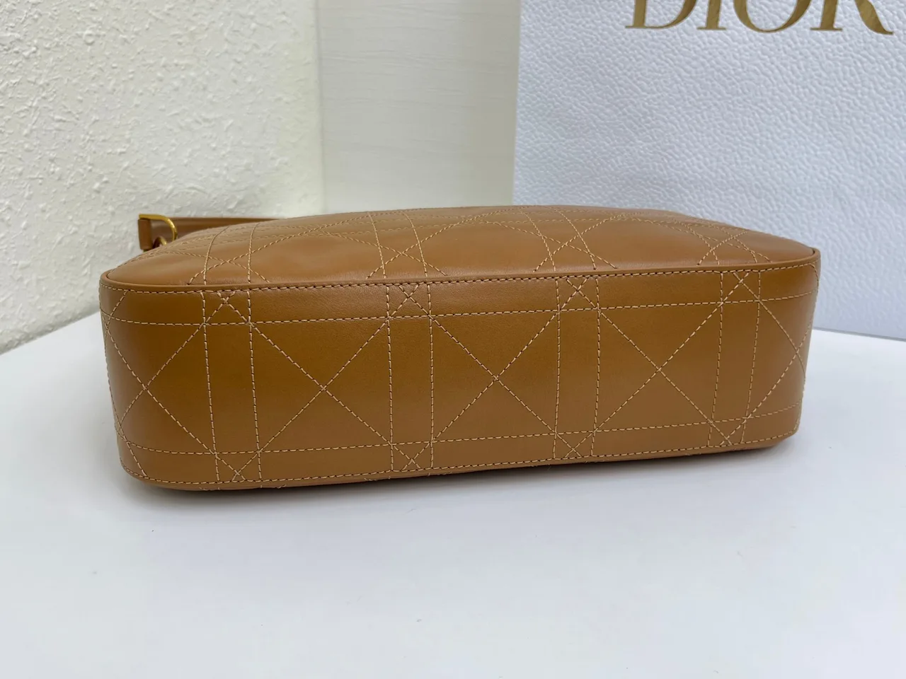 Dior Quilted Hobo Bag in Tan · view 7