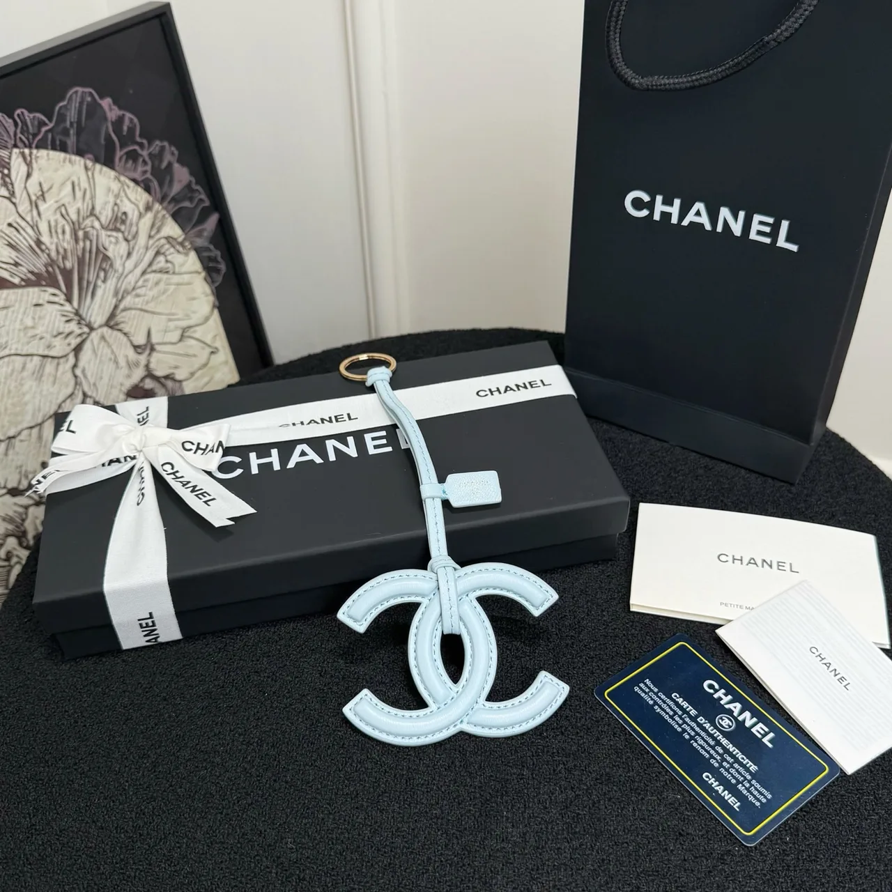Chanel Double-C Bag Charm in Blue / Gold / Pink / Cream · view 1