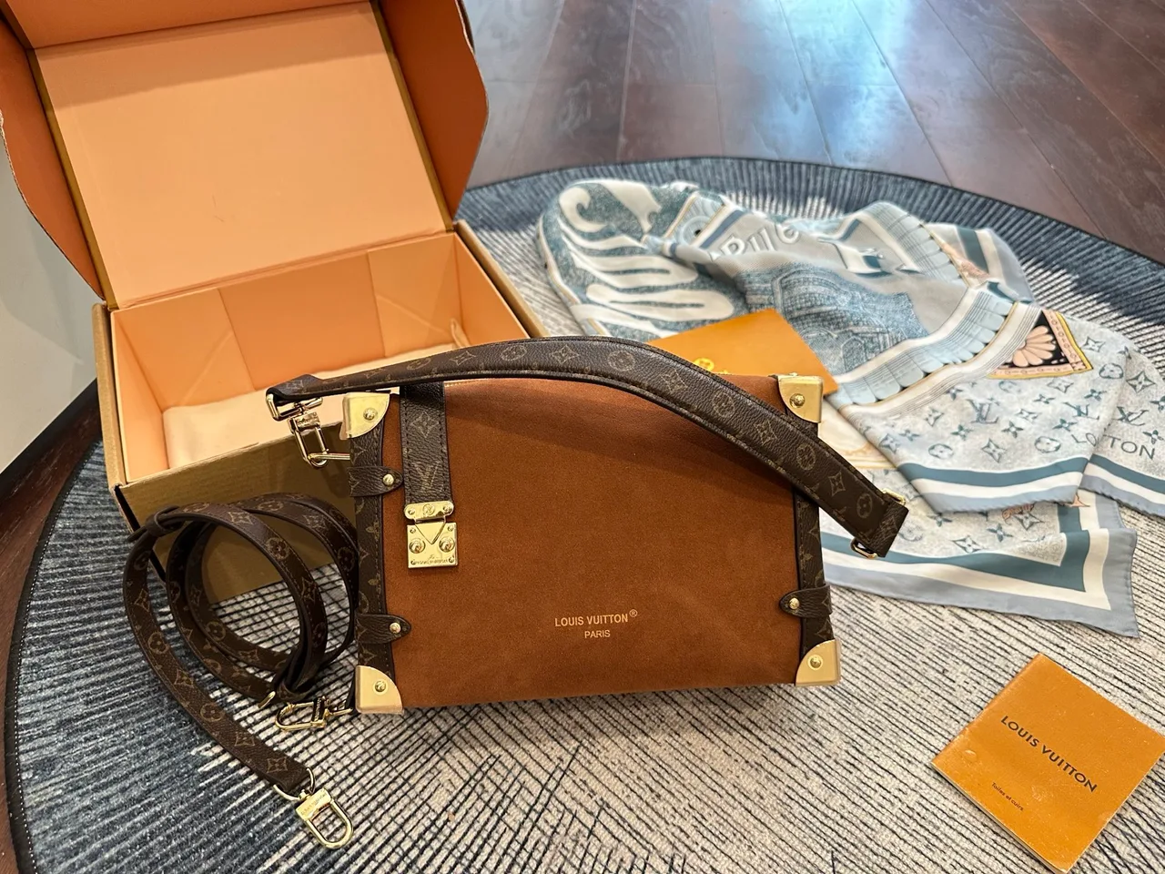 Louis Vuitton Suede Handbag in Brown · view 1