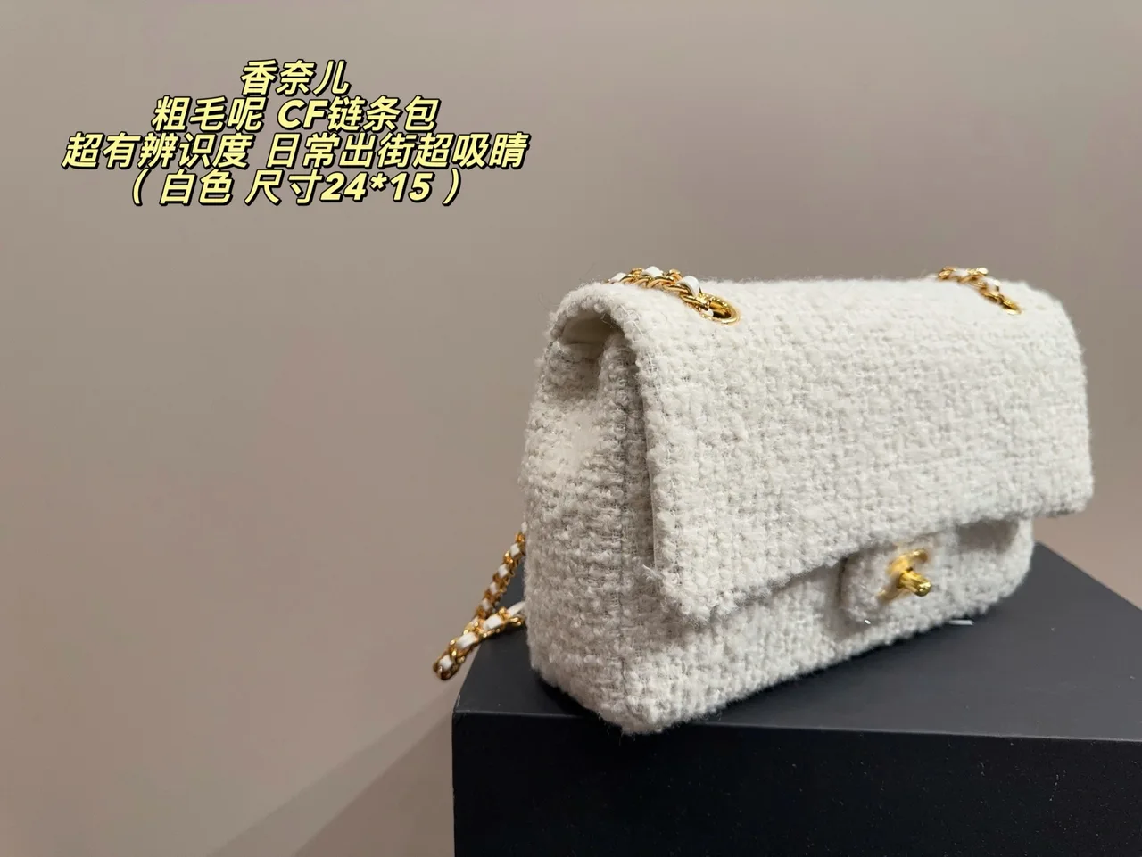 Chanel Flap Shoulder Bag in White · view 3