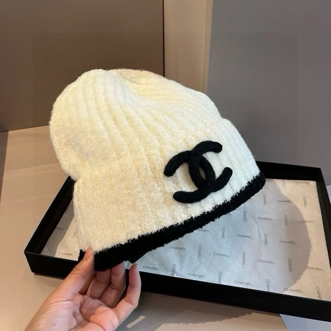 Chanel Knit Beanie in Cream · view 1