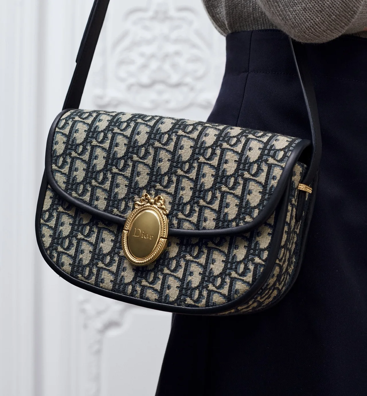Dior Sheepskin Top-Handle Bag in Blue · view 4