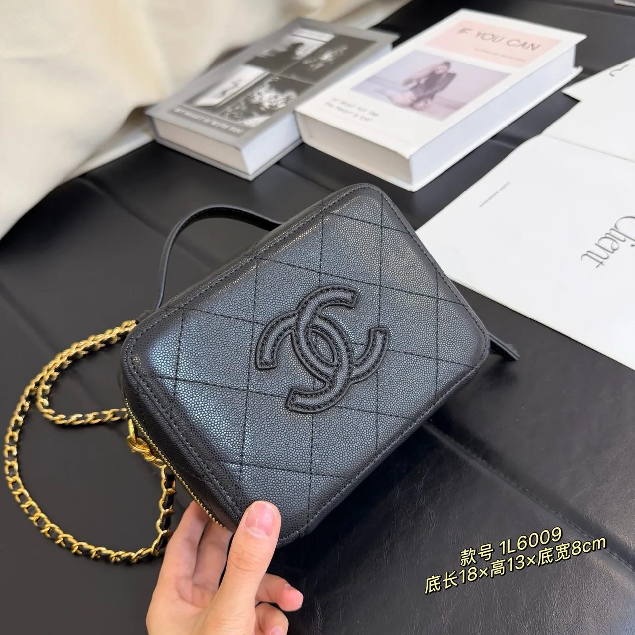 Chanel Quilted Clutch in Black · view 2