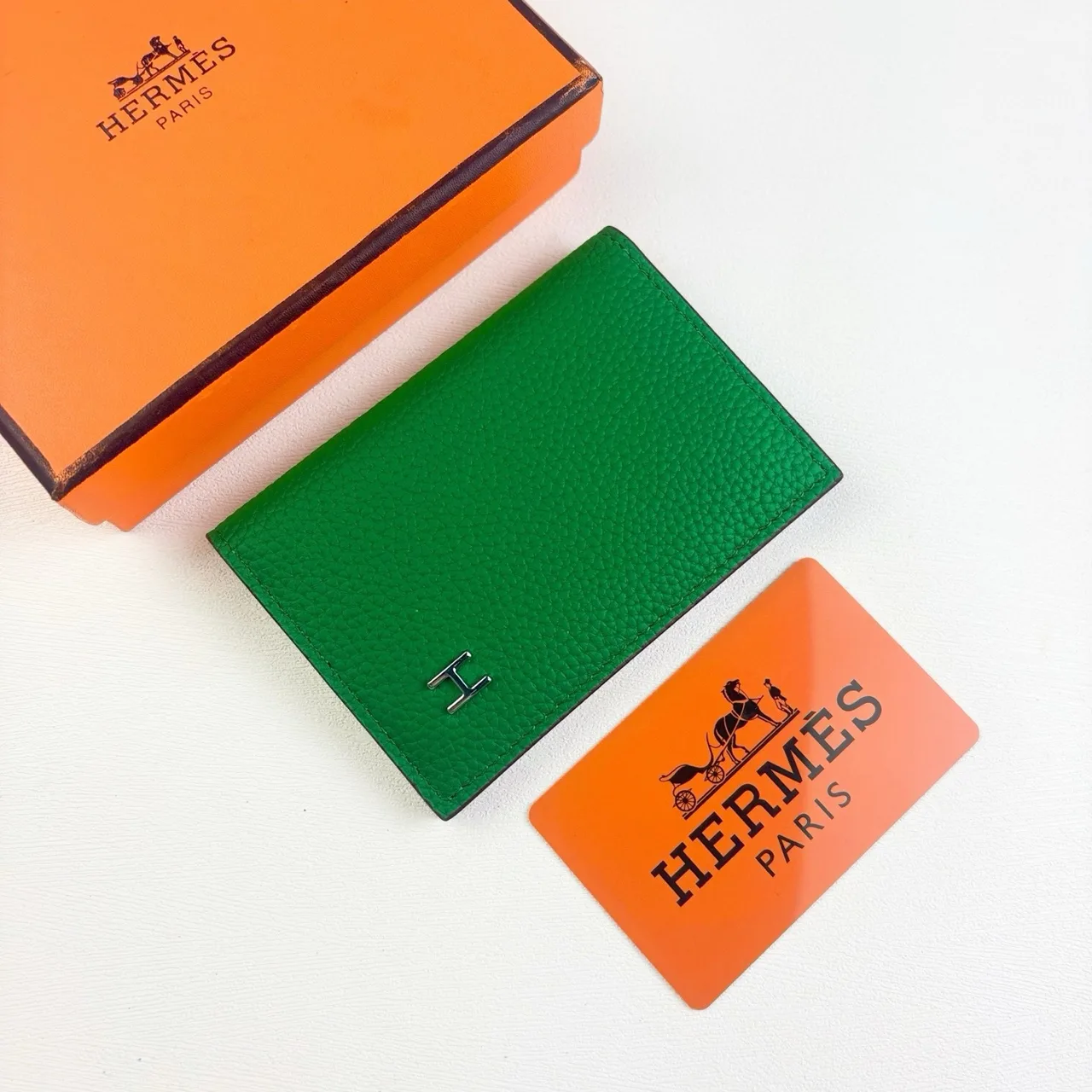 Hermes H-logo long wallet in Grey & Black & Brown & Blue & Orange & Green · view 7