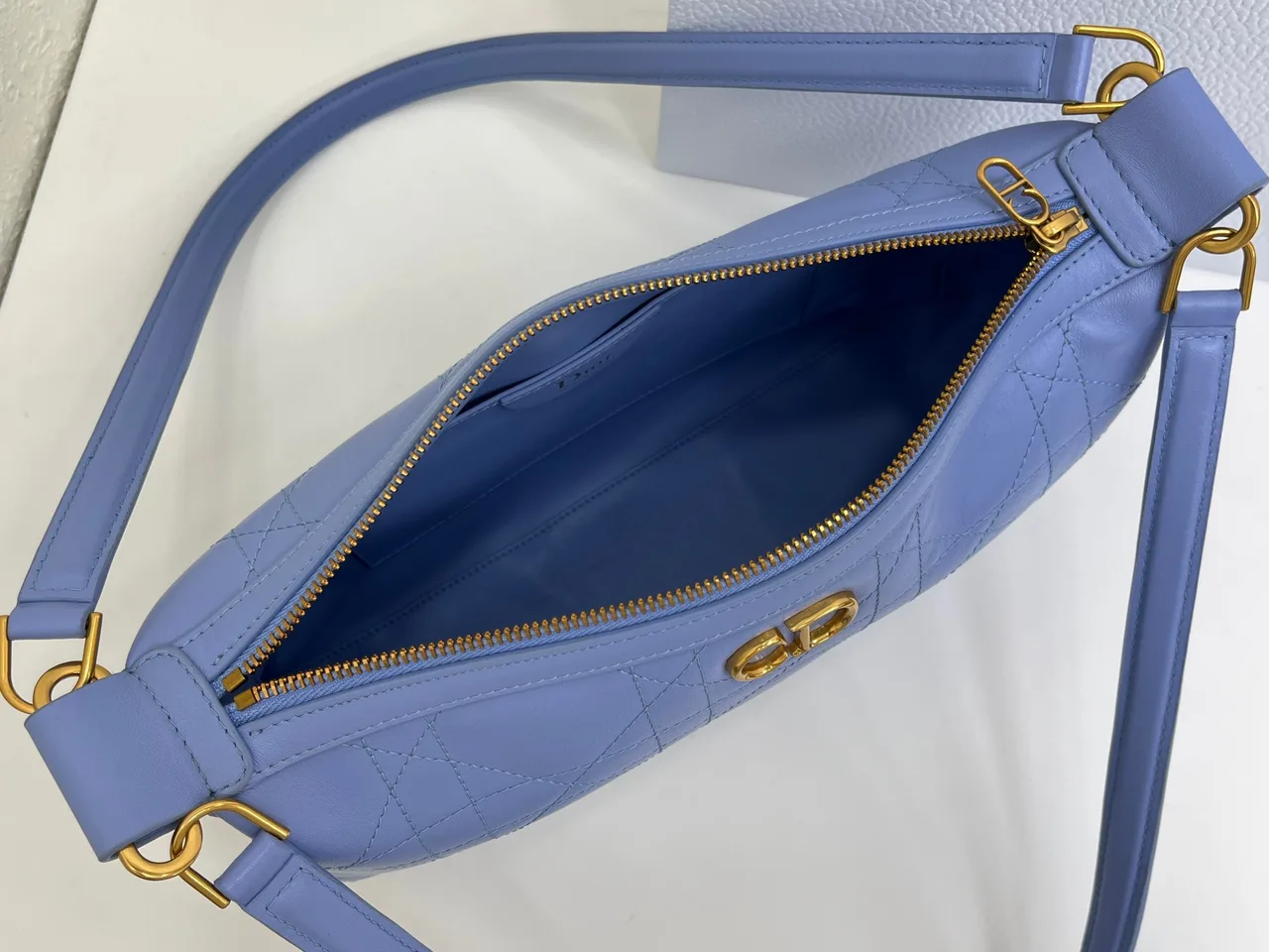 Dior Quilted Hobo Bag in Blue · view 8