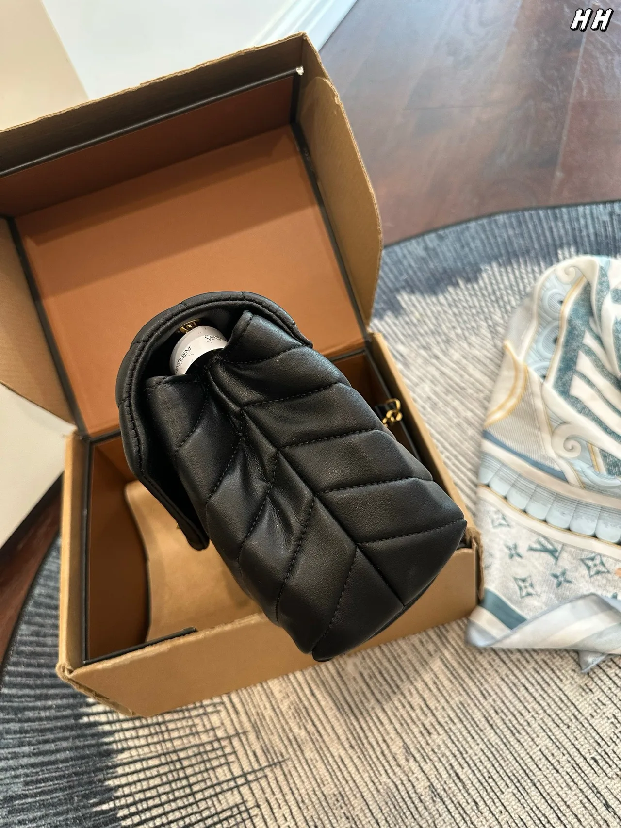Saint Laurent Quilted Crossbody Bag in Black · view 8