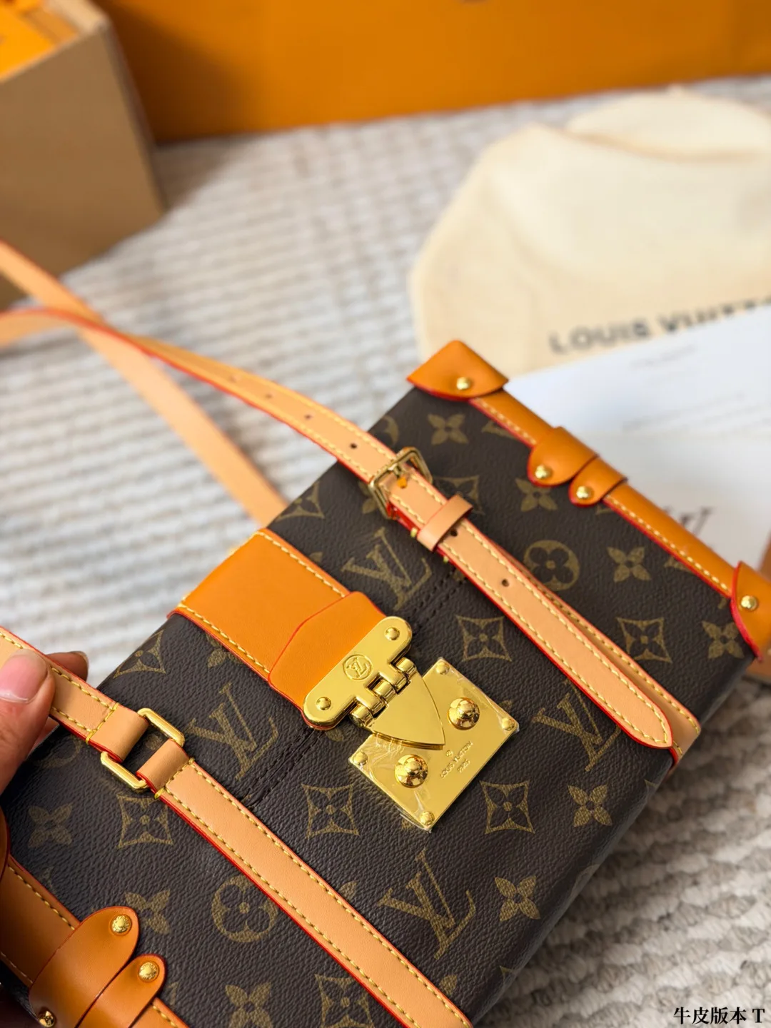 Louis Vuitton Cowhide Canvas Monogram Crossbody Bag in Brown · view 5