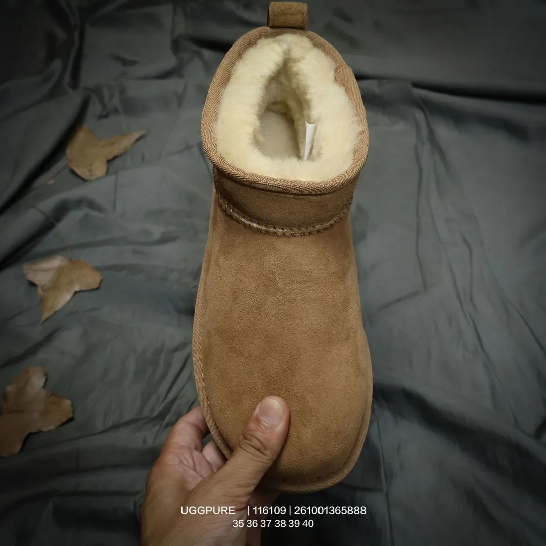 UGG Wool Suede-Look Round-Toe Ankle Boots in Brown · view 2