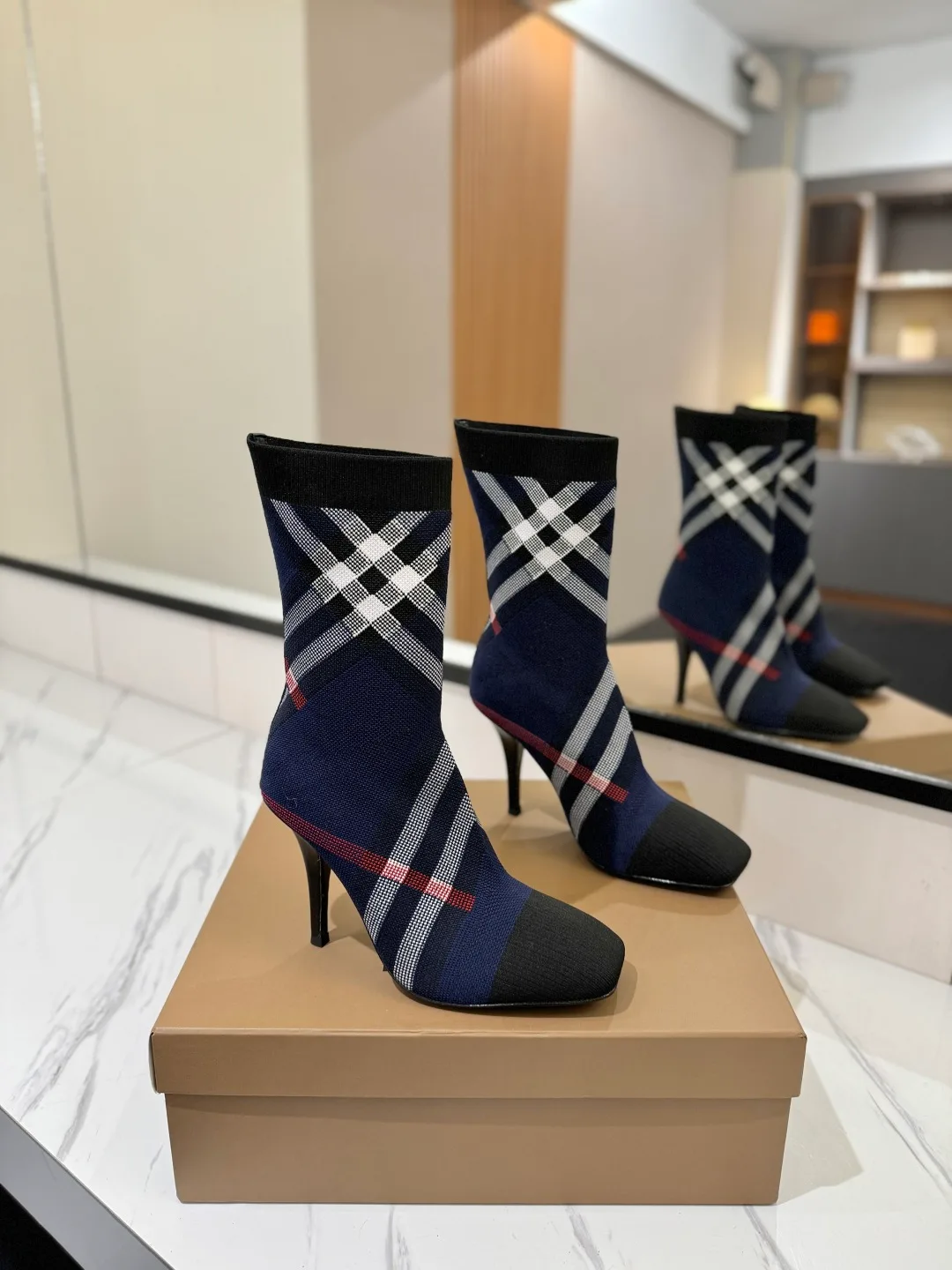 Burberry Knee-High Boots in Blue · view 1