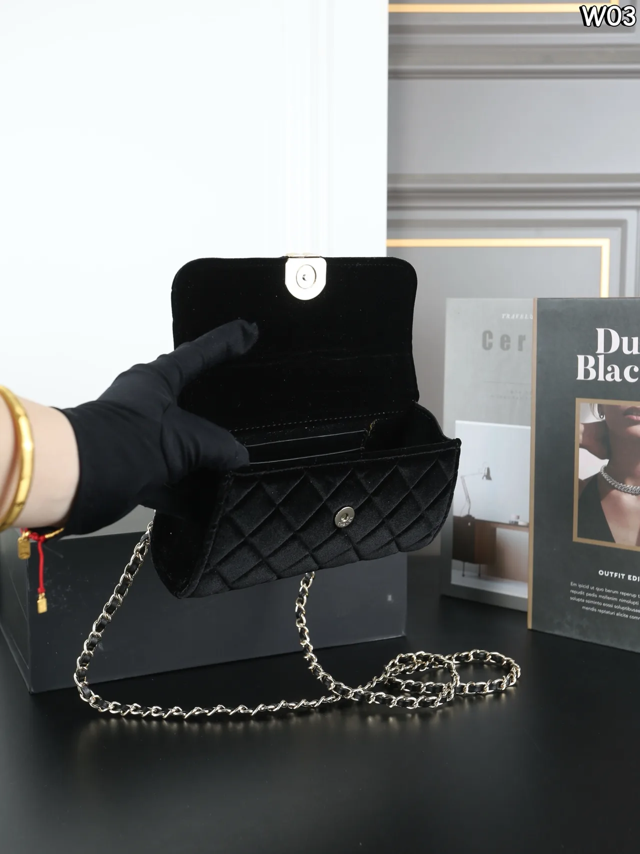 Chanel Kelly Chain-Handle Bag in Black · view 7