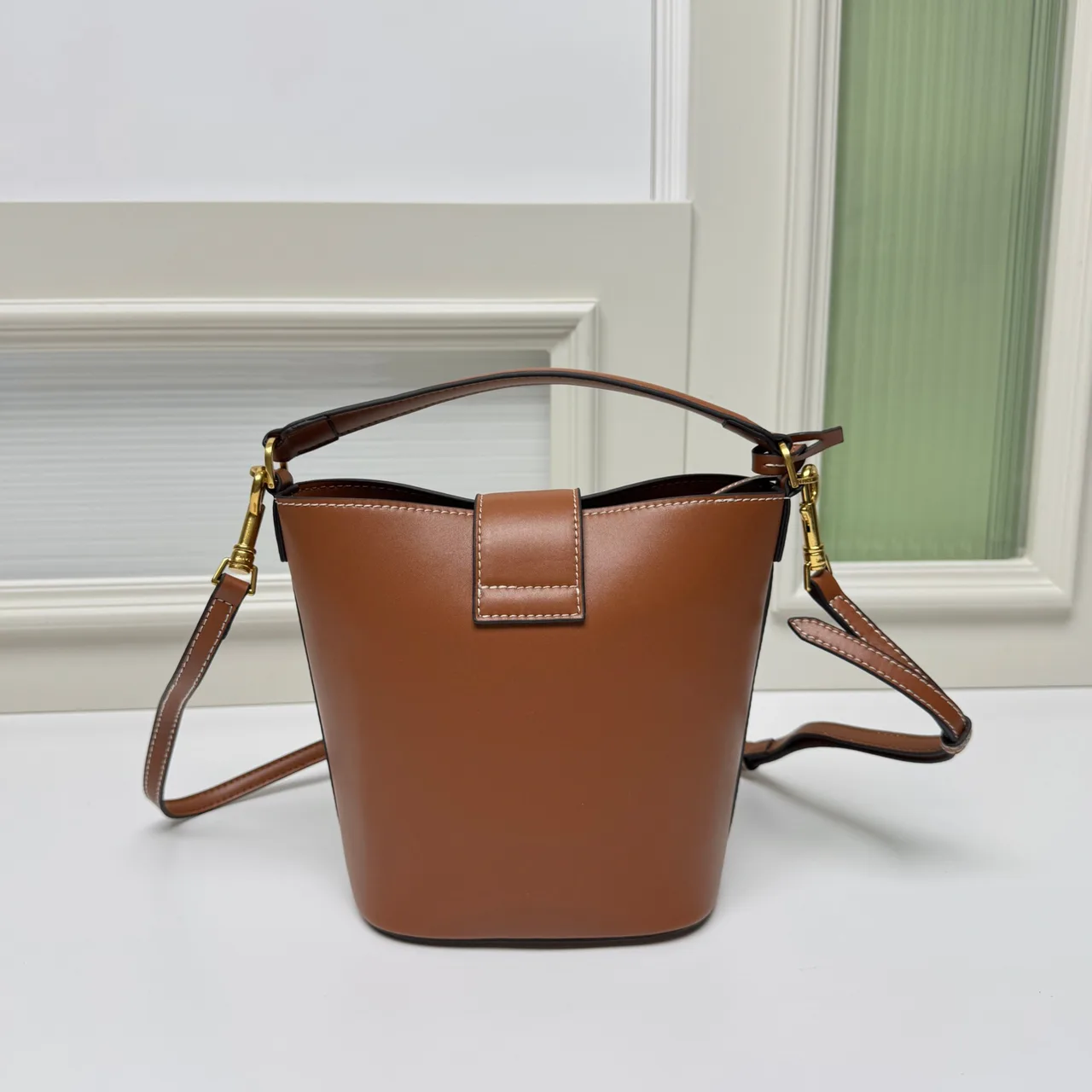 Celine Calfskin Smooth Bucket Bag in Brown · view 4