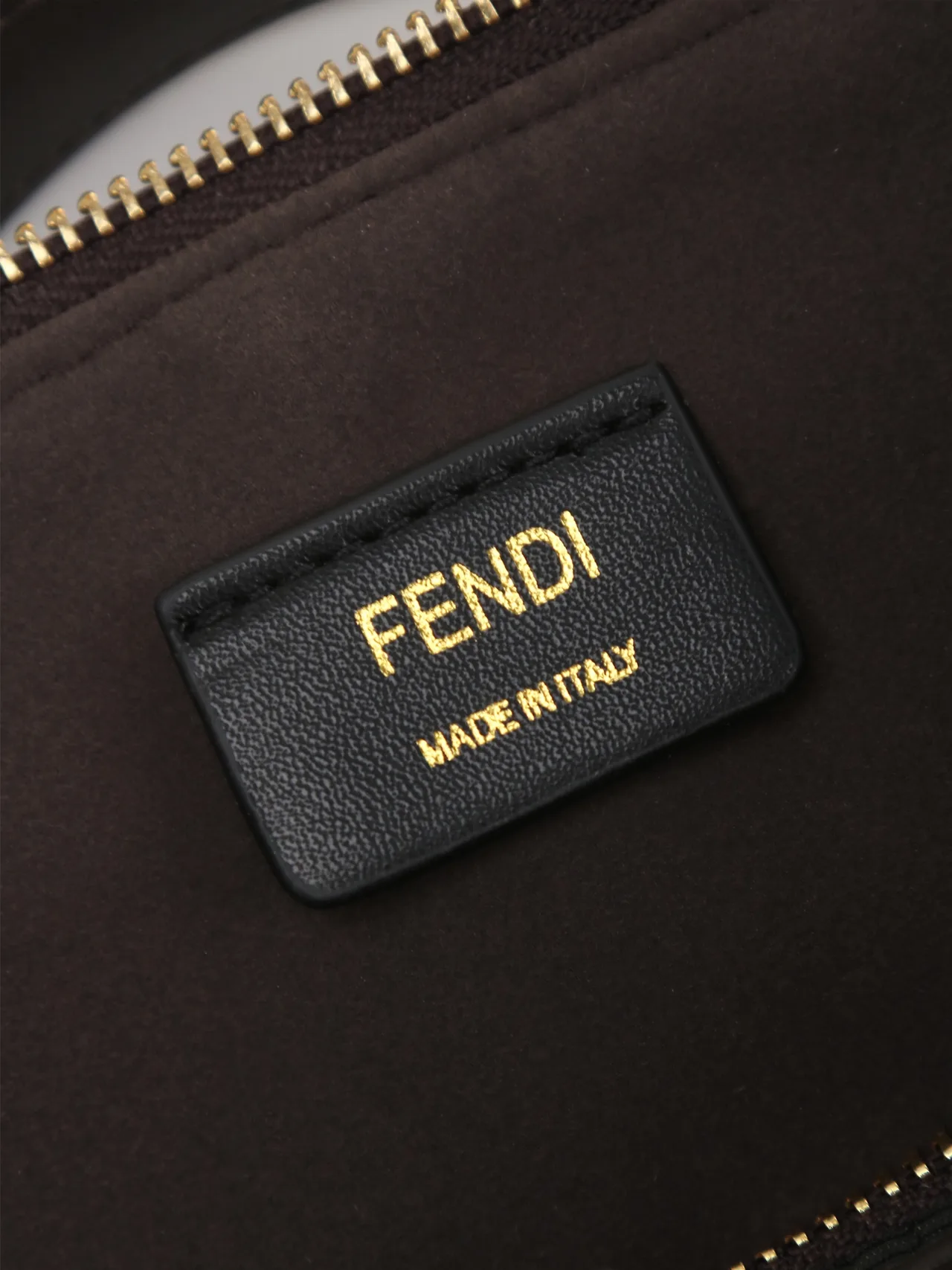 Fendi Calfskin FF-Monogram Top-Handle Zip Satchel in Brown · view 8