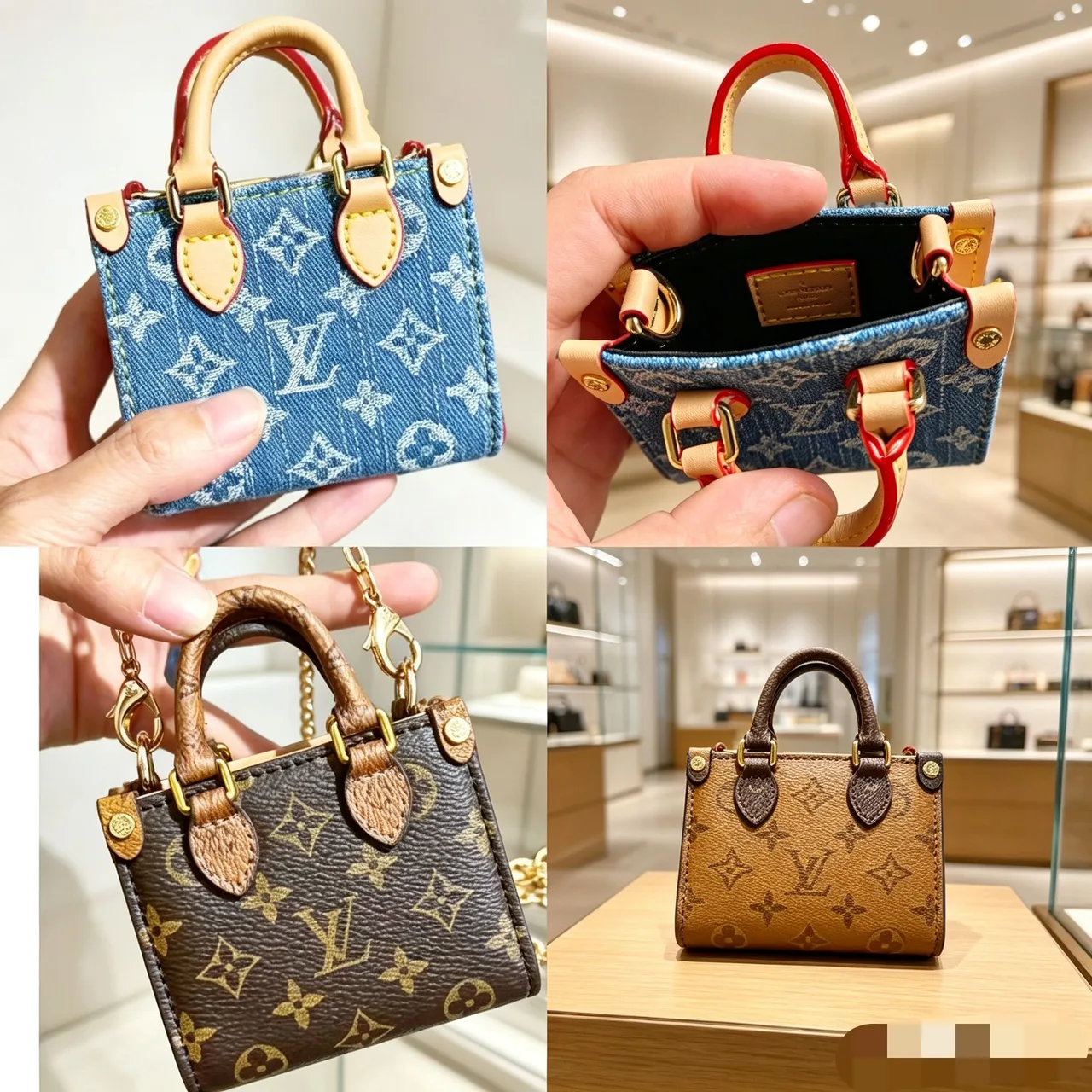 Louis Vuitton On My Side Mini Bag in Blue & Brown & Tan · view 1