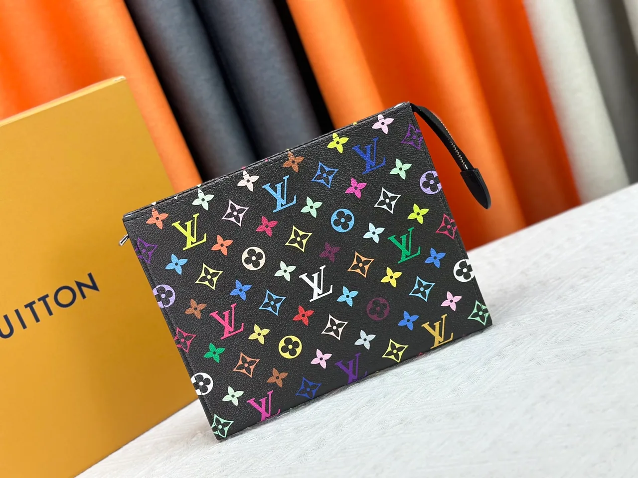 Louis Vuitton Canvas Zip Pouch in Black · view 1
