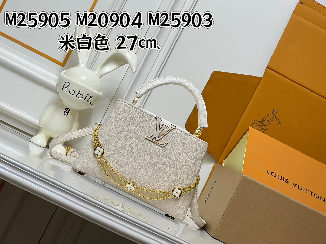 Louis Vuitton Cowhide Smooth Top-Handle Bag in White · view 1