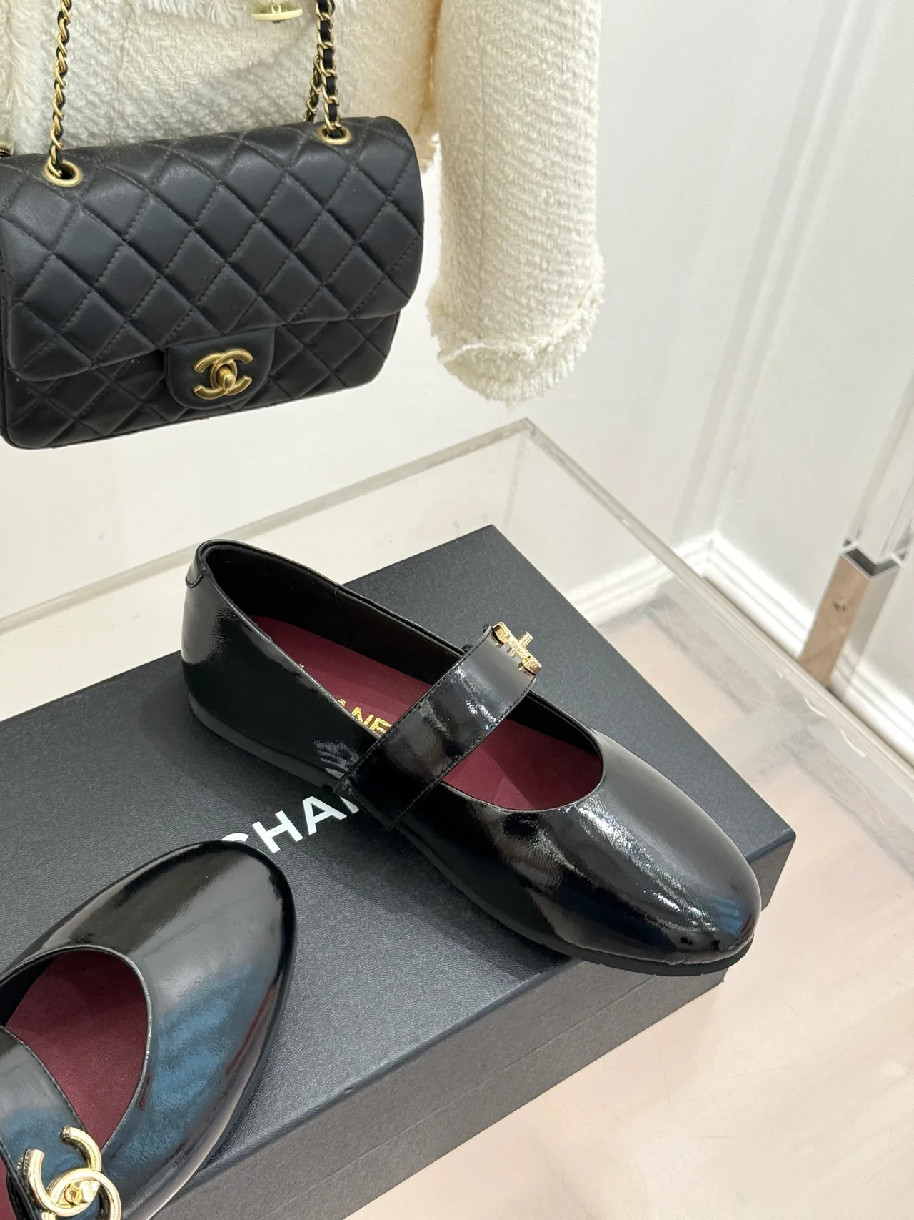 Chanel Cowhide Denim Mary Jane Shoes in Black · view 5