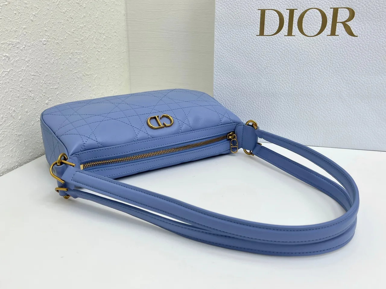 Dior Quilted Shoulder Bag in Blue · view 4