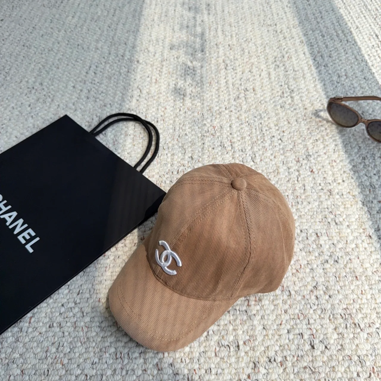 Chanel Corduroy Baseball Cap in Tan · view 5