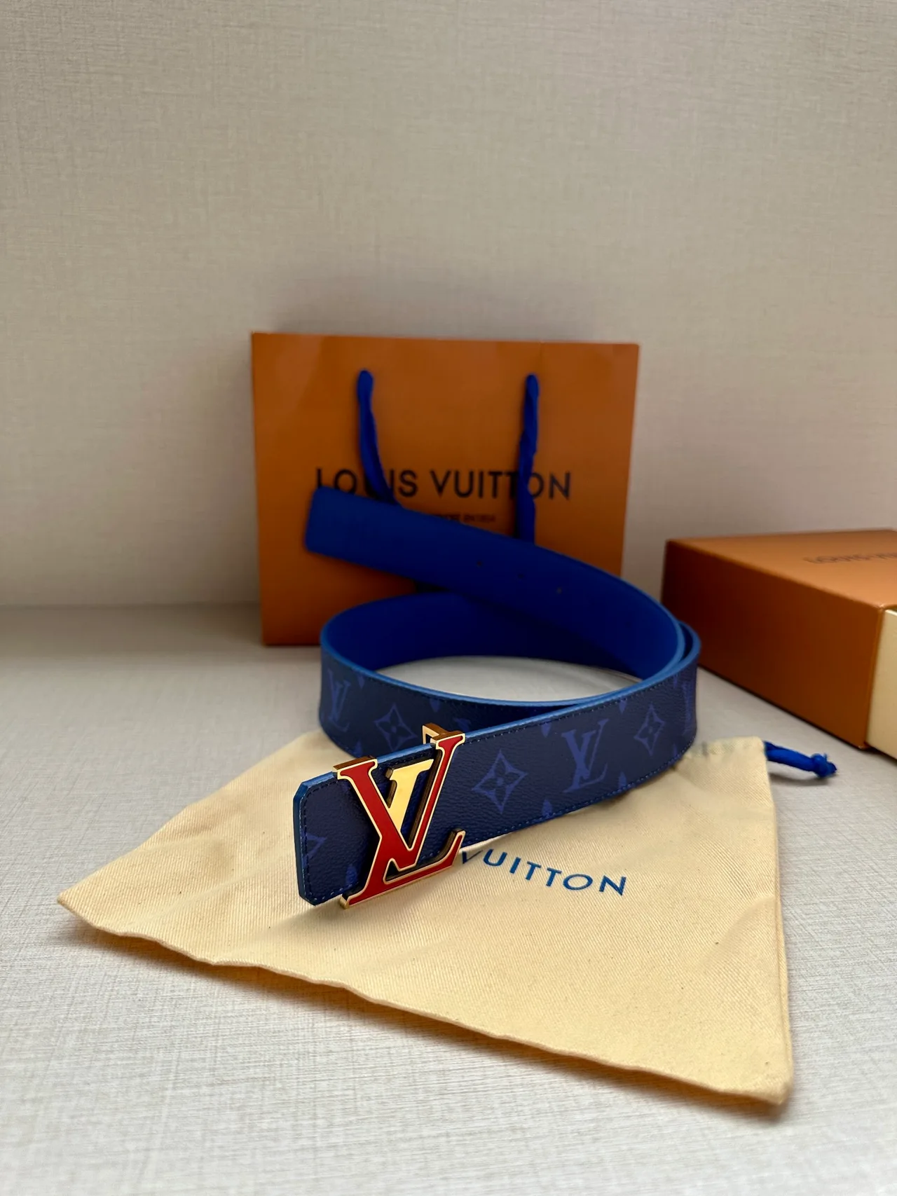 Louis Vuitton Canvas Belt in Blue · view 4