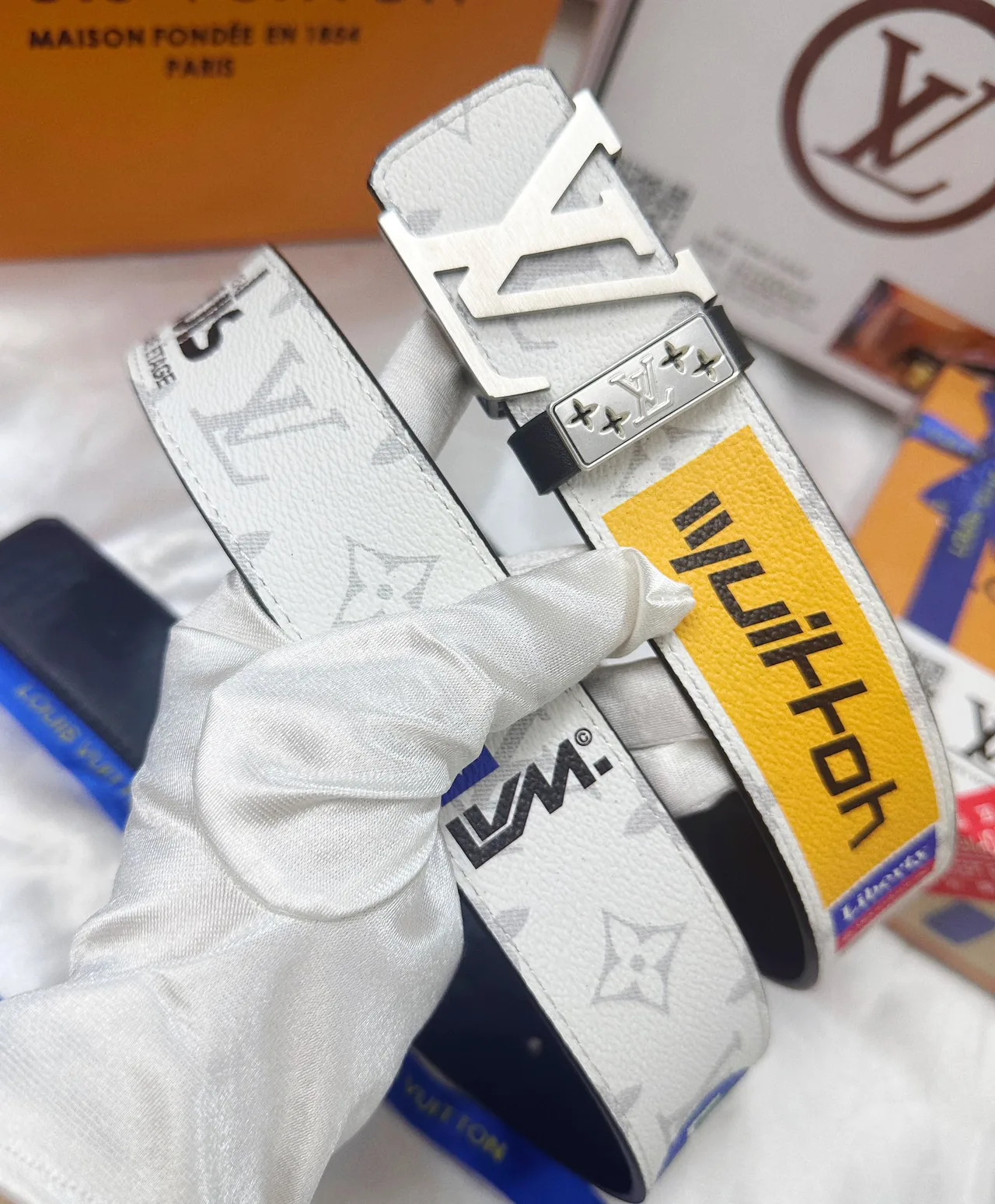 Louis Vuitton Cowhide Belt in White · view 4