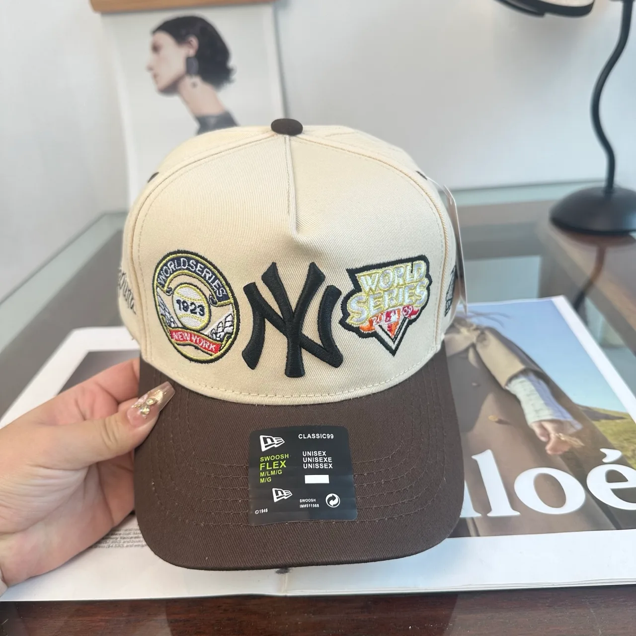 New Era Baseball Cap in Black & Burgundy & Green & Purple & White & Beige · view 5