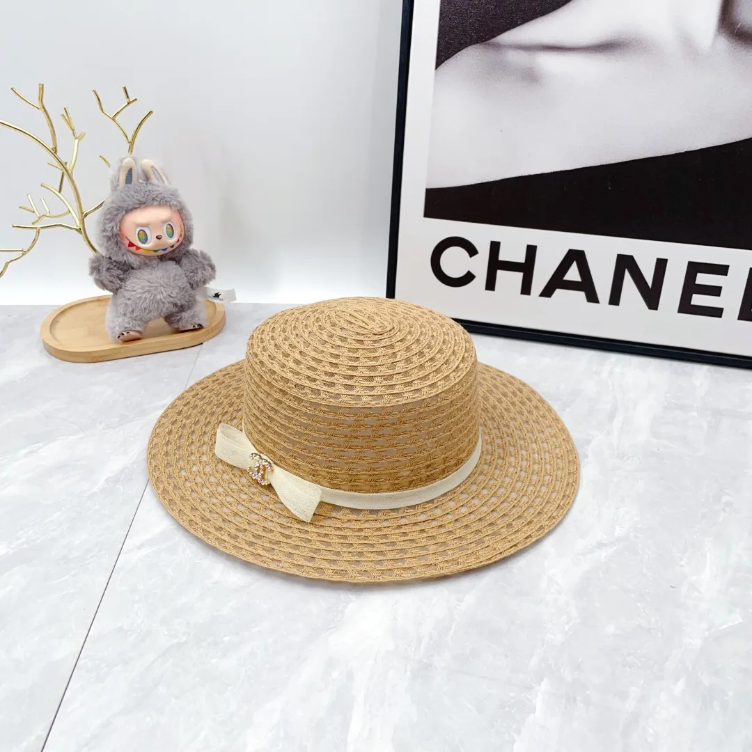 Chanel Woven Boater Hat in Beige · view 1
