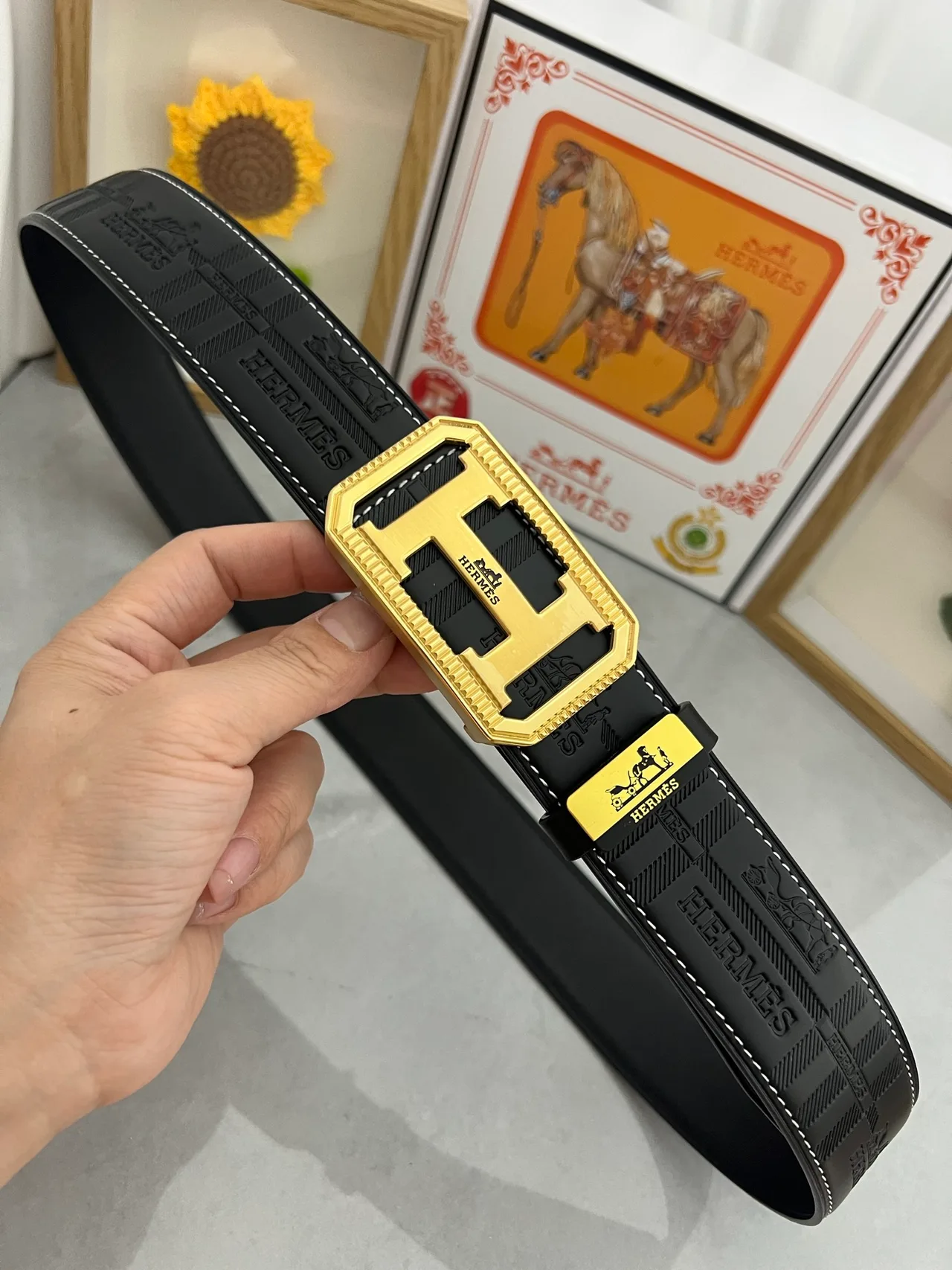 Hermes Buckle Belt in Black · view 5
