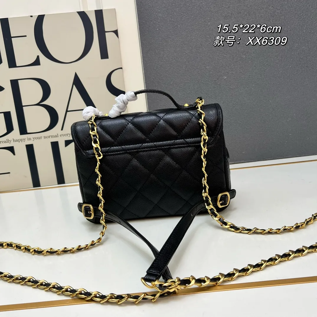 Chanel Calfskin Quilted Backpack in Black · view 2