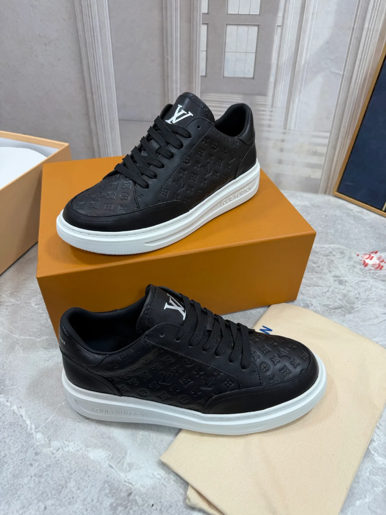 Louis Vuitton Calfskin Sneakers in Black · view 3
