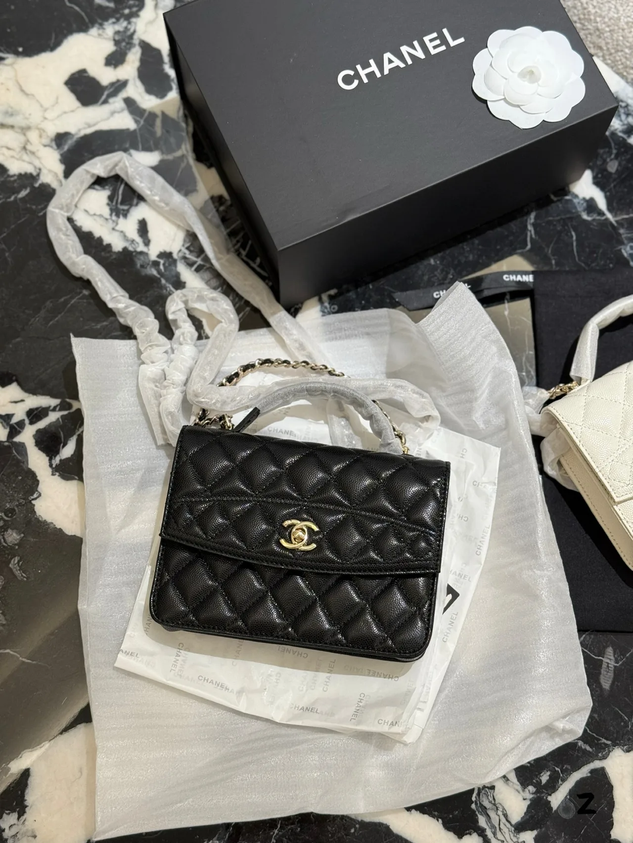 Chanel Small Flap Shoulder Bag in Black & White · view 1