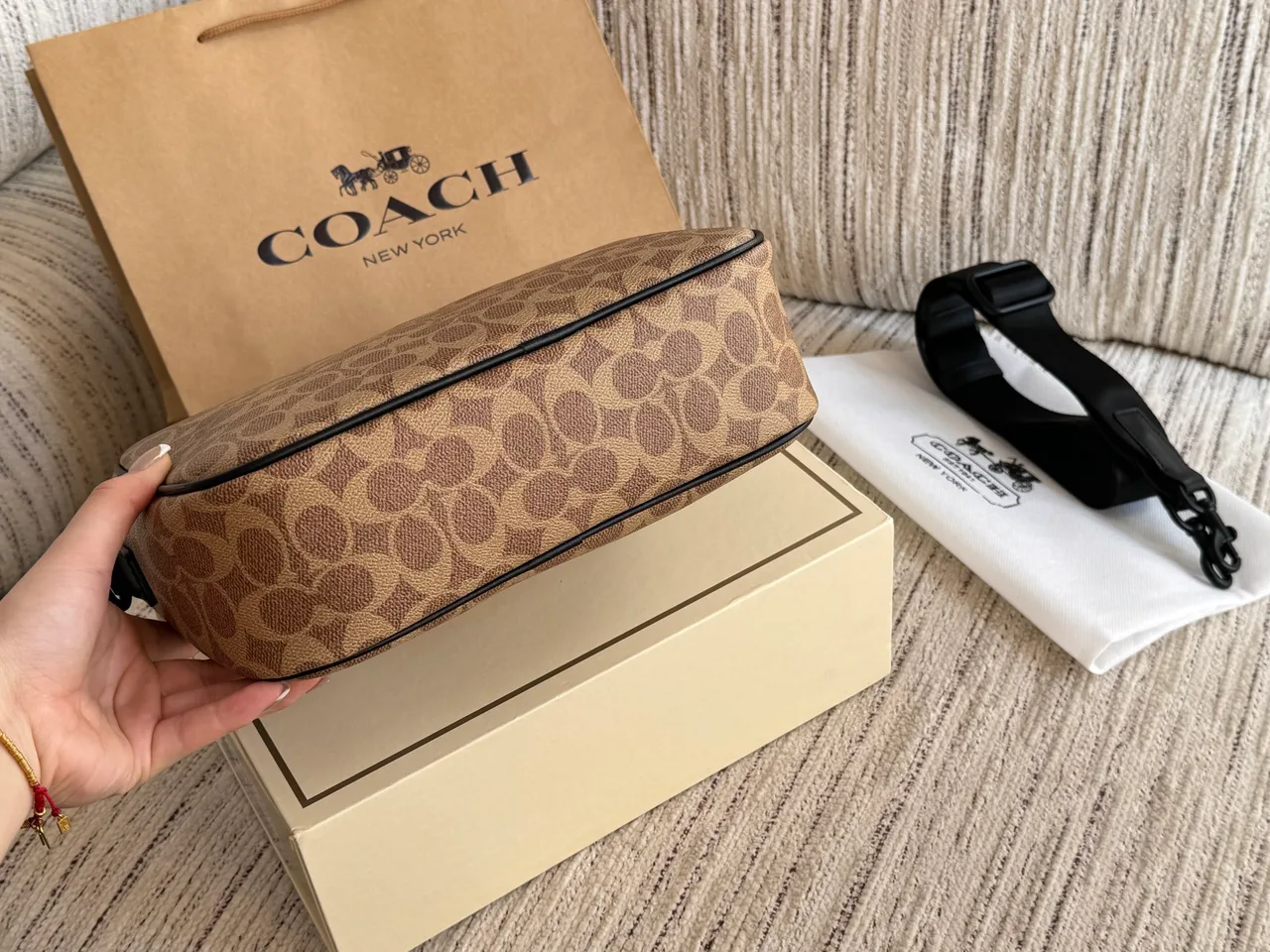 Coach Crossbody Bag in Grey & Tan · view 5