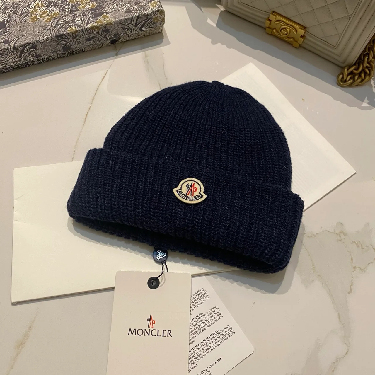 Moncler Beanie in Blue / Beige / Grey / Black / Brown / Burgundy · view 1