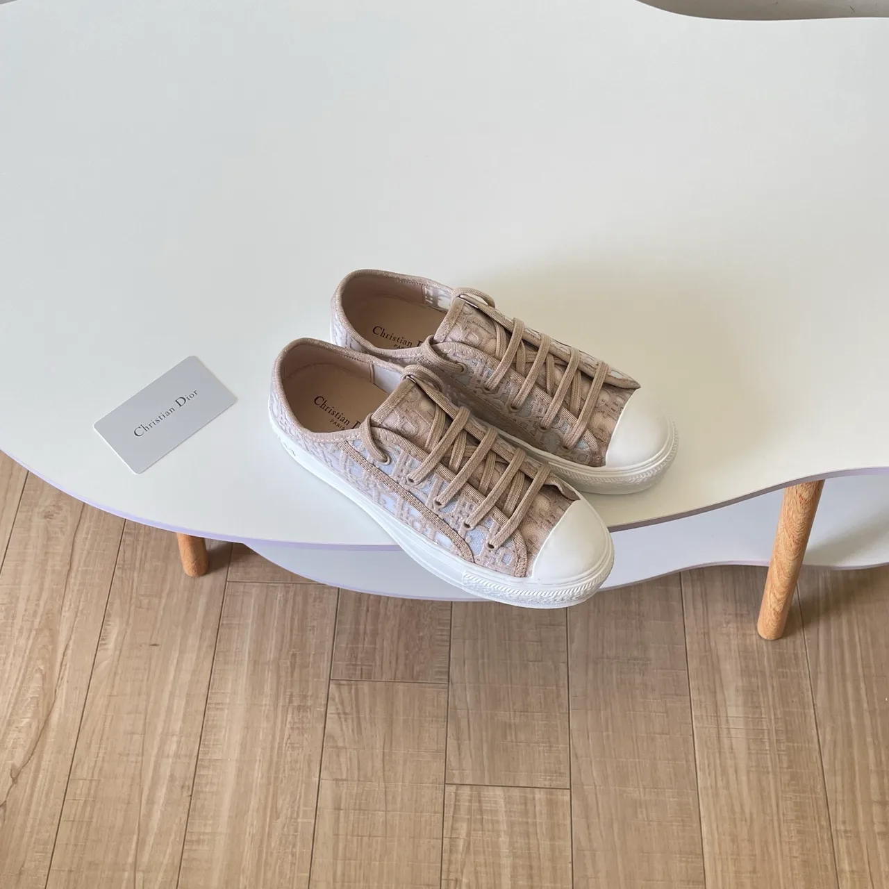 Dior Leather Smooth Sneakers in Beige · view 4