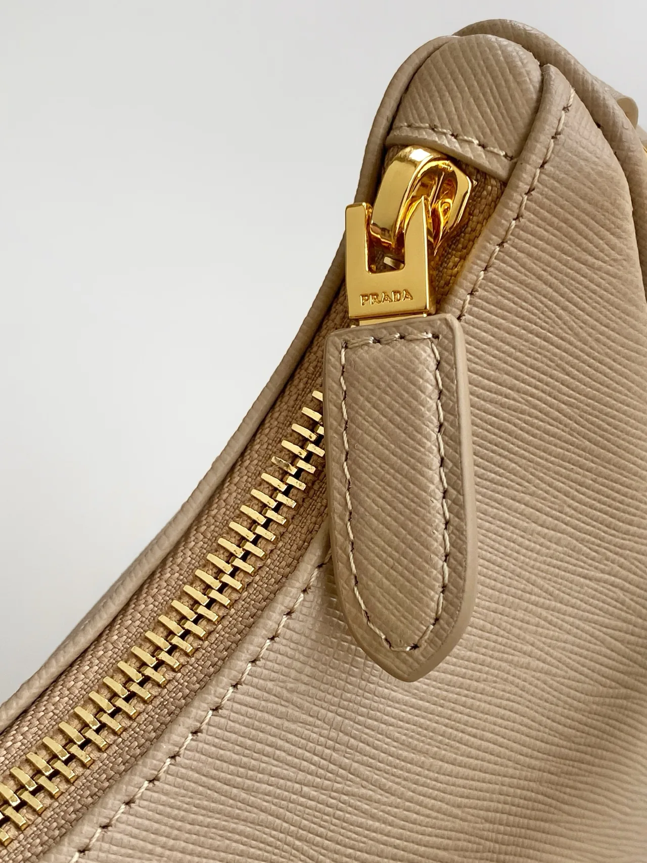 Prada Smooth Shoulder Bag in Beige · view 7