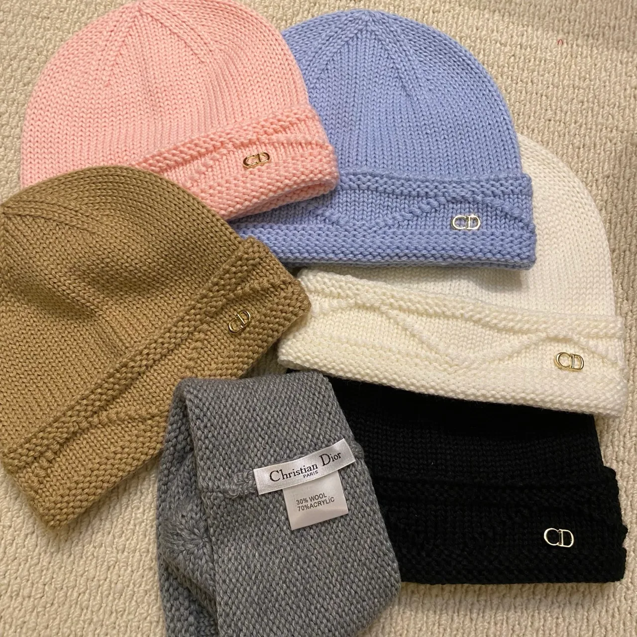 Dior Beanie in Black & White & Grey & Brown & Pink & Blue · view 8