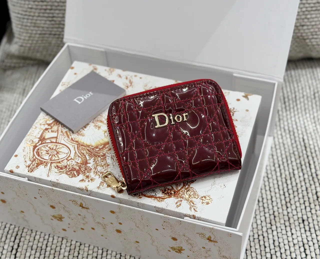 Dior Wallet in White & Black & Burgundy & Blue & Grey · view 3